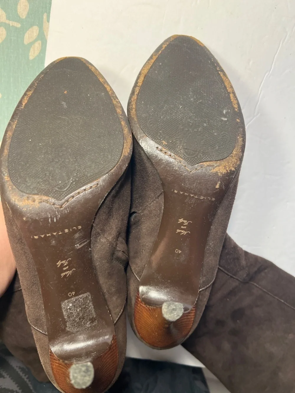 Elie Tahari Women's Brown Suede Knee-High Heeled Boots Size 40